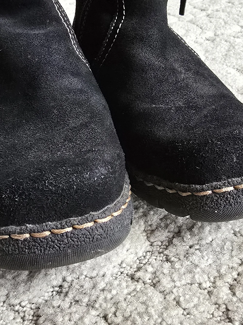BareTraps Stay Dry System Suede Faux Fur Trim Mid Calf Boots